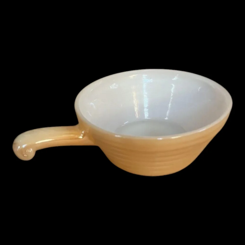 VTG Anchor Hocking Fire King Peach Lustre Beehive Pattern Handled Ramekin Bowl